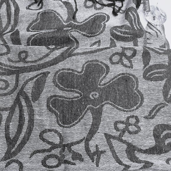 New Irish Cotton and Silk Scarf — Grey Abstract Pattern - Picture 4 of 8